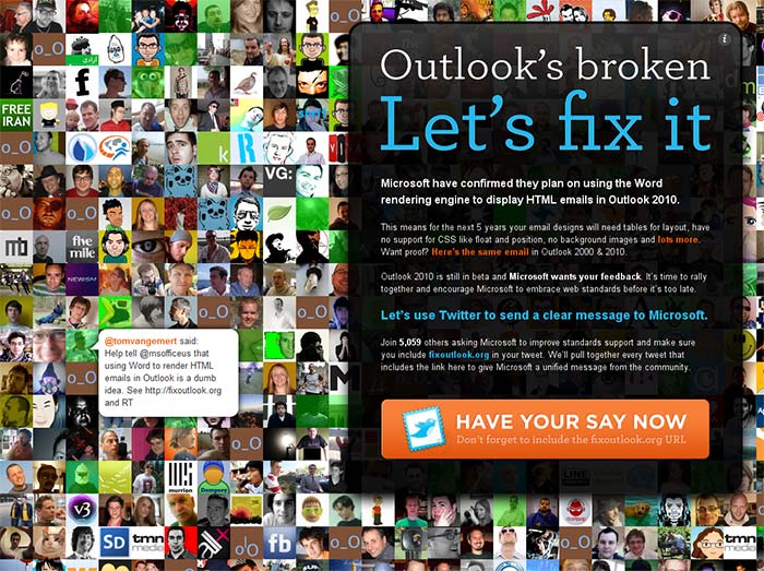 Fix Outlook 2010 website