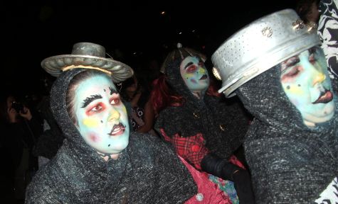 Two players, with painted faces.