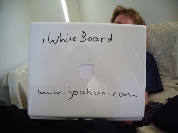 A picture of an iBook being used as a whiteboard