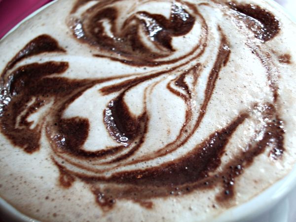 Swirls of chocolate in a drink