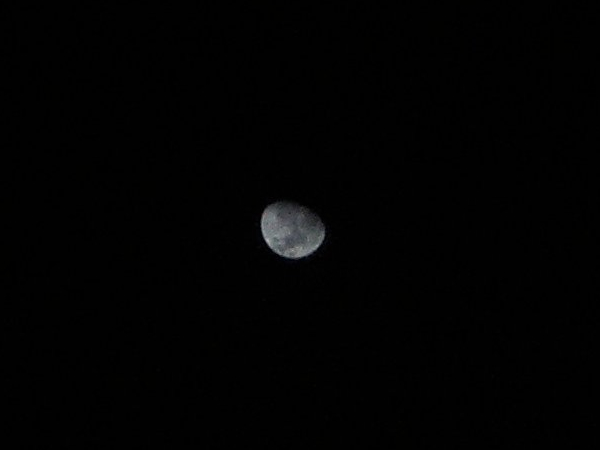 The moon, grainy, fairly clear