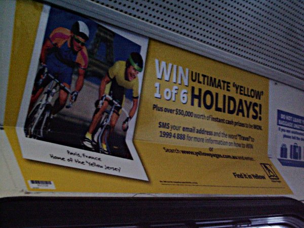 ...and an ad for the Yellow Pages on the same bus.