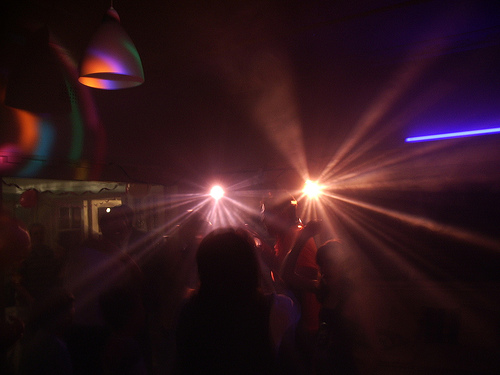 Lights, crowd dancing