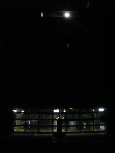 Moon above a carpark