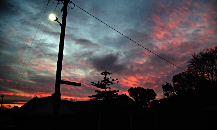 Sunset in surburban backstreets