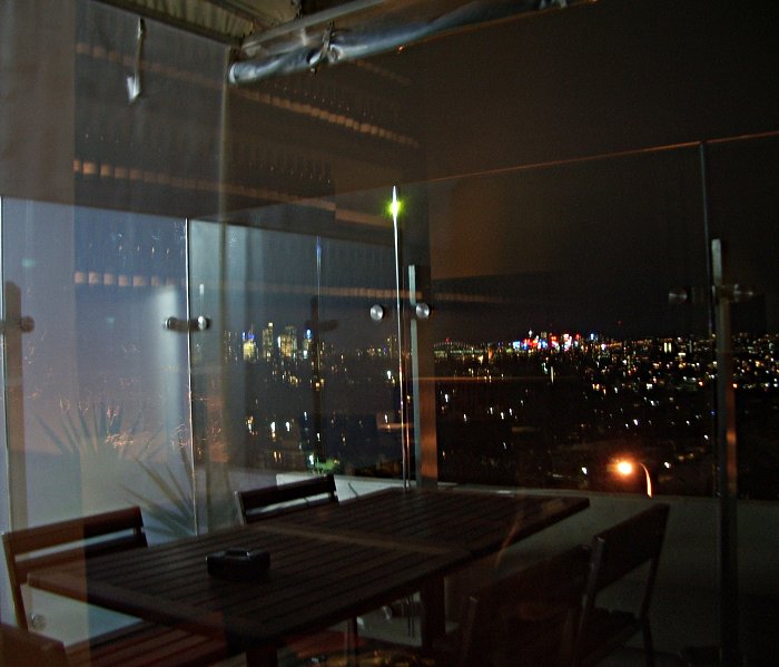 View from Kelly's Steakhouse, Bondi Junction, towards Sydney city at night