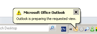 Outlook is preparing the requested view